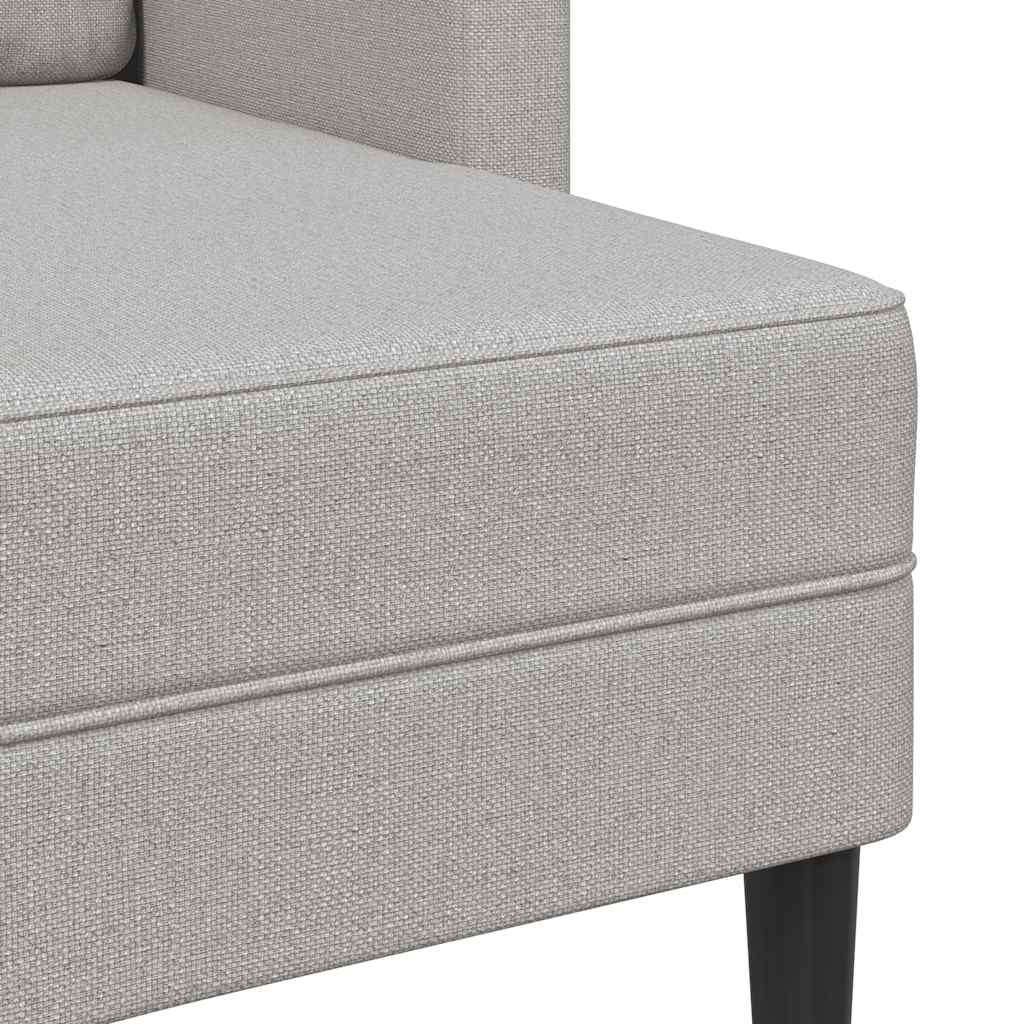 2-zitsbank met chaise L-vormige wolk 125 cm stof grijs