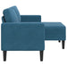 2-zitsbank met ligstoel L-vormig 125 cm fluweel blauw
