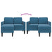 2-zitsbank met ligstoel L-vormig 125 cm fluweel blauw