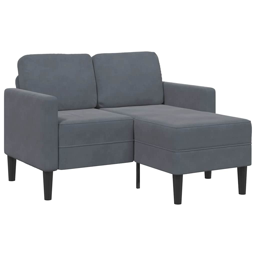 2-zitsbank met ligstoel L-vormig 125 cm fluweel