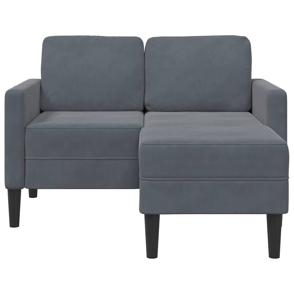 2-zitsbank met ligstoel L-vormig 125 cm fluweel