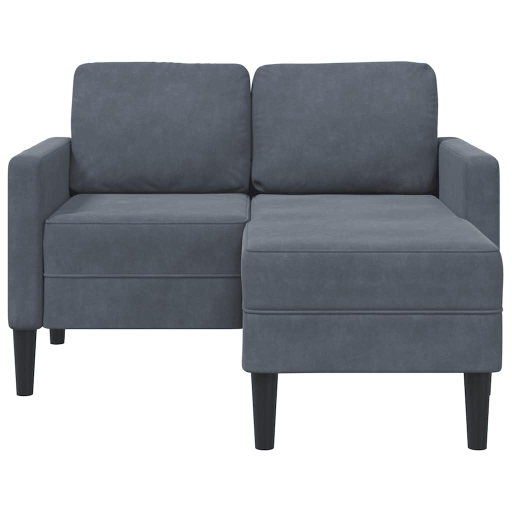 2-zitsbank met ligstoel L-vormig 125 cm fluweel