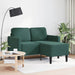 2-zitsbank met chaise L-vorm donkergroen 125 cm fluweel