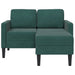 2-zitsbank met chaise L-vorm donkergroen 125 cm fluweel