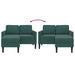 2-zitsbank met chaise L-vorm donkergroen 125 cm fluweel
