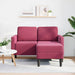 2-zitsbank met chaise L-vorm wijnrood 125 cm fluweel