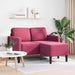 2-zitsbank met chaise L-vorm wijnrood 125 cm fluweel