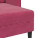 2-zitsbank met chaise L-vorm wijnrood 125 cm fluweel