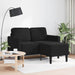 Tweezitsbank met chaise longue L-vormig zwart 125 cm fluweel
