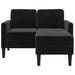 Tweezitsbank met chaise longue L-vormig zwart 125 cm fluweel
