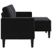 Tweezitsbank met chaise longue L-vormig zwart 125 cm fluweel