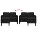 Tweezitsbank met chaise longue L-vormig zwart 125 cm fluweel
