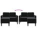 Tweezitsbank met chaise longue L-vormig zwart 125 cm fluweel