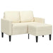 2-zitsbank met chaise L-vorm crèmekleurig 125 cm fluweel