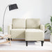 2-zitsbank met chaise L-vorm crèmekleurig 125 cm fluweel