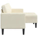 2-zitsbank met chaise L-vorm crèmekleurig 125 cm fluweel