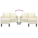 2-zitsbank met chaise L-vorm crèmekleurig 125 cm fluweel