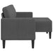 Tweezitsbank met chaise longue L-vormig donkergrijs 125 cm linnen