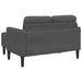 Tweezitsbank met chaise longue L-vormig donkergrijs 125 cm linnen