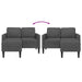 Tweezitsbank met chaise longue L-vormig donkergrijs 125 cm linnen