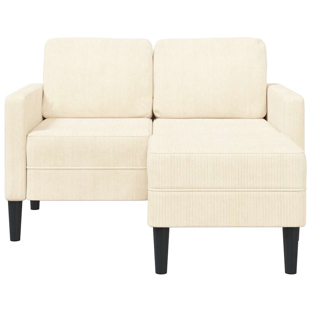 2-zitsbank met ligstoel L-vormig crèmekleurig 125 cm linnen