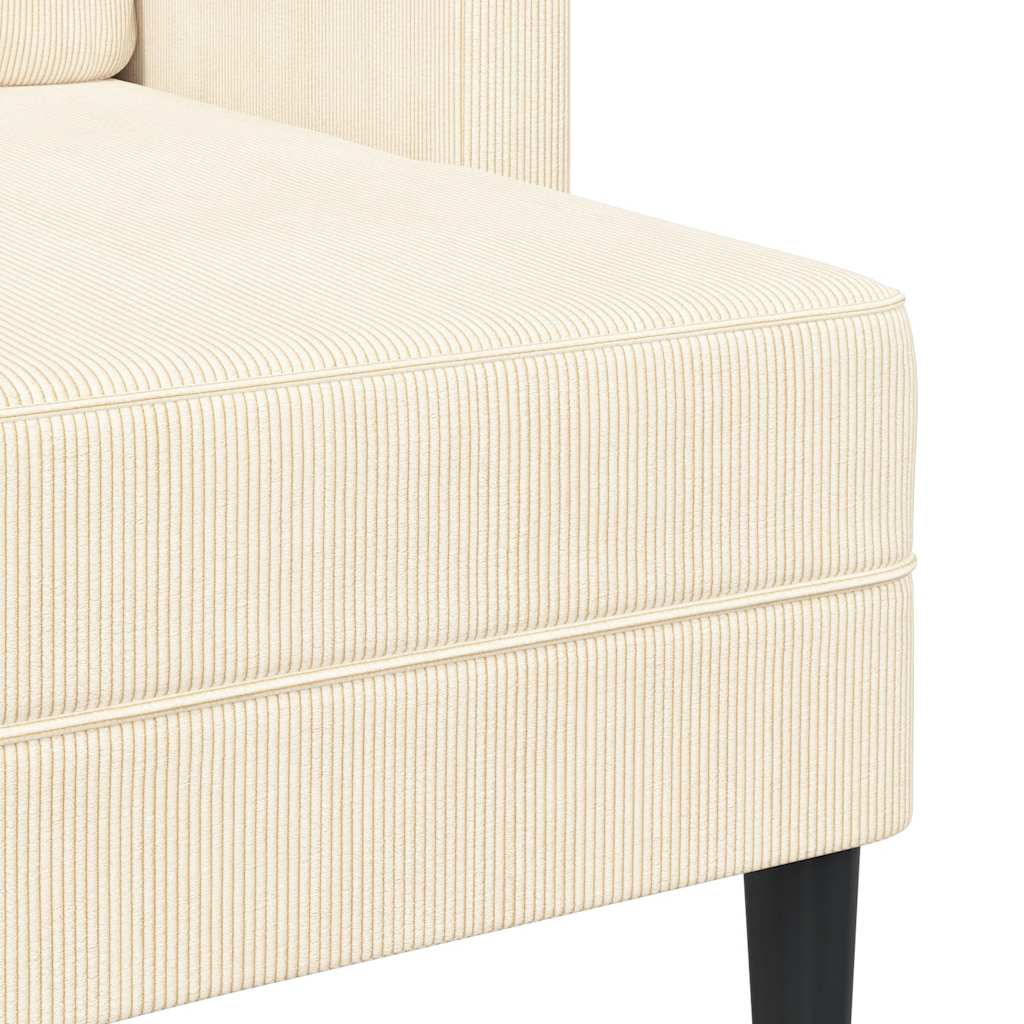 2-zitsbank met ligstoel L-vormig crèmekleurig 125 cm linnen