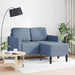 2-zitsbank met ligstoel L-vormig 125 cm linnen blauw
