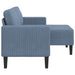 2-zitsbank met ligstoel L-vormig 125 cm linnen blauw