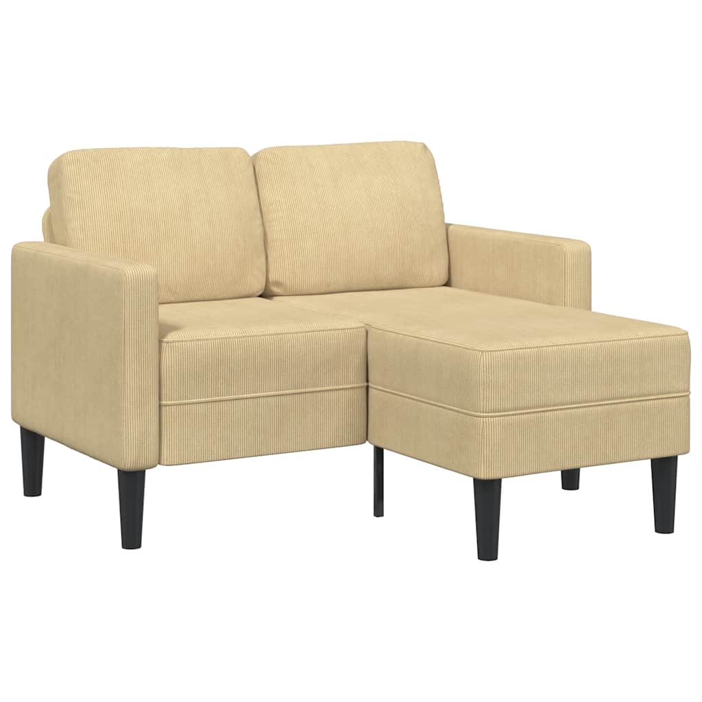 2-zitsbank met chaise L-vorm 125 cm linnen grijsgroen