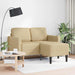 2-zitsbank met chaise L-vorm 125 cm linnen grijsgroen