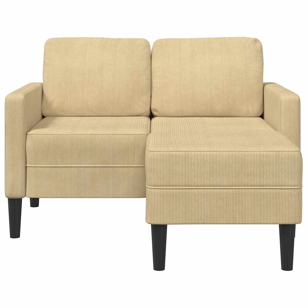 2-zitsbank met chaise L-vorm 125 cm linnen grijsgroen
