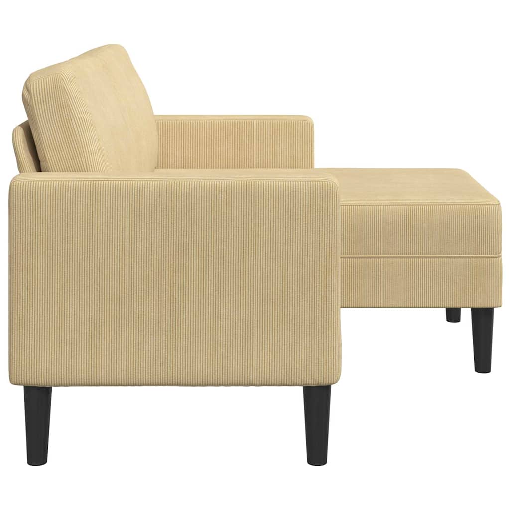 2-zitsbank met chaise L-vorm 125 cm linnen grijsgroen