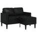 Tweezitsbank met chaise longue L-vorm zwart 125 cm kunstleer