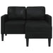 Tweezitsbank met chaise longue L-vorm zwart 125 cm kunstleer
