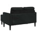 Tweezitsbank met chaise longue L-vorm zwart 125 cm kunstleer