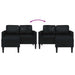 Tweezitsbank met chaise longue L-vorm zwart 125 cm kunstleer