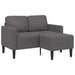 2-zitsbank met chaise longue, L-vormig, grijs, 125 cm, kunstleer