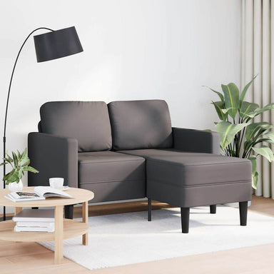 2-zitsbank met chaise longue, L-vormig, grijs, 125 cm, kunstleer