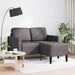 2-zitsbank met chaise longue, L-vormig, grijs, 125 cm, kunstleer