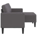 2-zitsbank met chaise longue, L-vormig, grijs, 125 cm, kunstleer