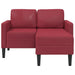 2-zitsbank met chaise longue L-vormig wijnrood 125 cm kunstleer