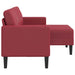 2-zitsbank met chaise longue L-vormig wijnrood 125 cm kunstleer