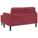 2-zitsbank met chaise longue L-vormig wijnrood 125 cm kunstleer