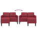2-zitsbank met chaise longue L-vormig wijnrood 125 cm kunstleer