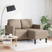 2-zitsbank met chaise longue L-vorm Cappuccino 125 cm Kunstleer