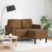 2-zitsbank met chaise longue L-vormig bruin 125 cm kunstleer