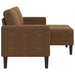 2-zitsbank met chaise longue L-vormig bruin 125 cm kunstleer