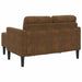 2-zitsbank met chaise longue L-vormig bruin 125 cm kunstleer