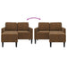 2-zitsbank met chaise longue L-vormig bruin 125 cm kunstleer