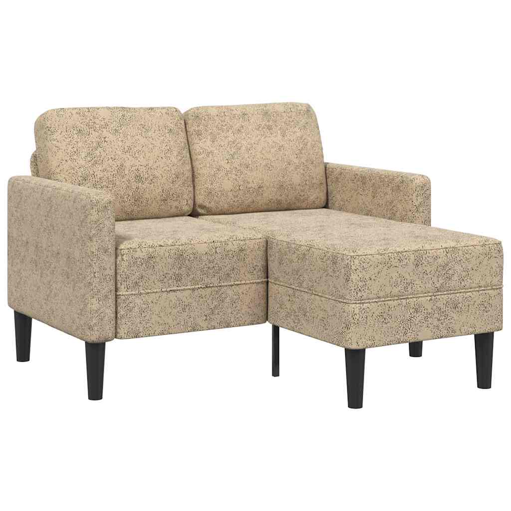 2-zitsbank met chaise longue L-vormig lichtgrijs 125 cm kunstleer